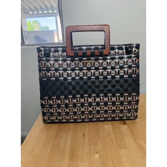 Baylong Lokal Handbag Textured Geometric Bag EUC - Picture 1 of 3